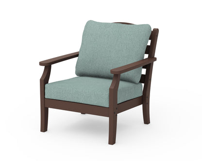Draper James™ by  POLYWOOD® Savannah Deep Seating Chair in Mahogany / Glacier Spa