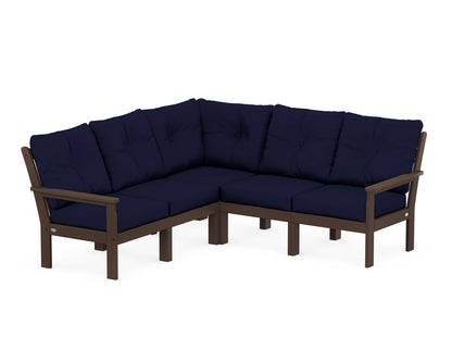 POLYWOOD® Vineyard 5-Piece Sectional in Mahogany / Navy