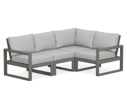 POLYWOOD® EDGE 4-Piece Modular Deep Seating Set in Slate Grey / Granite