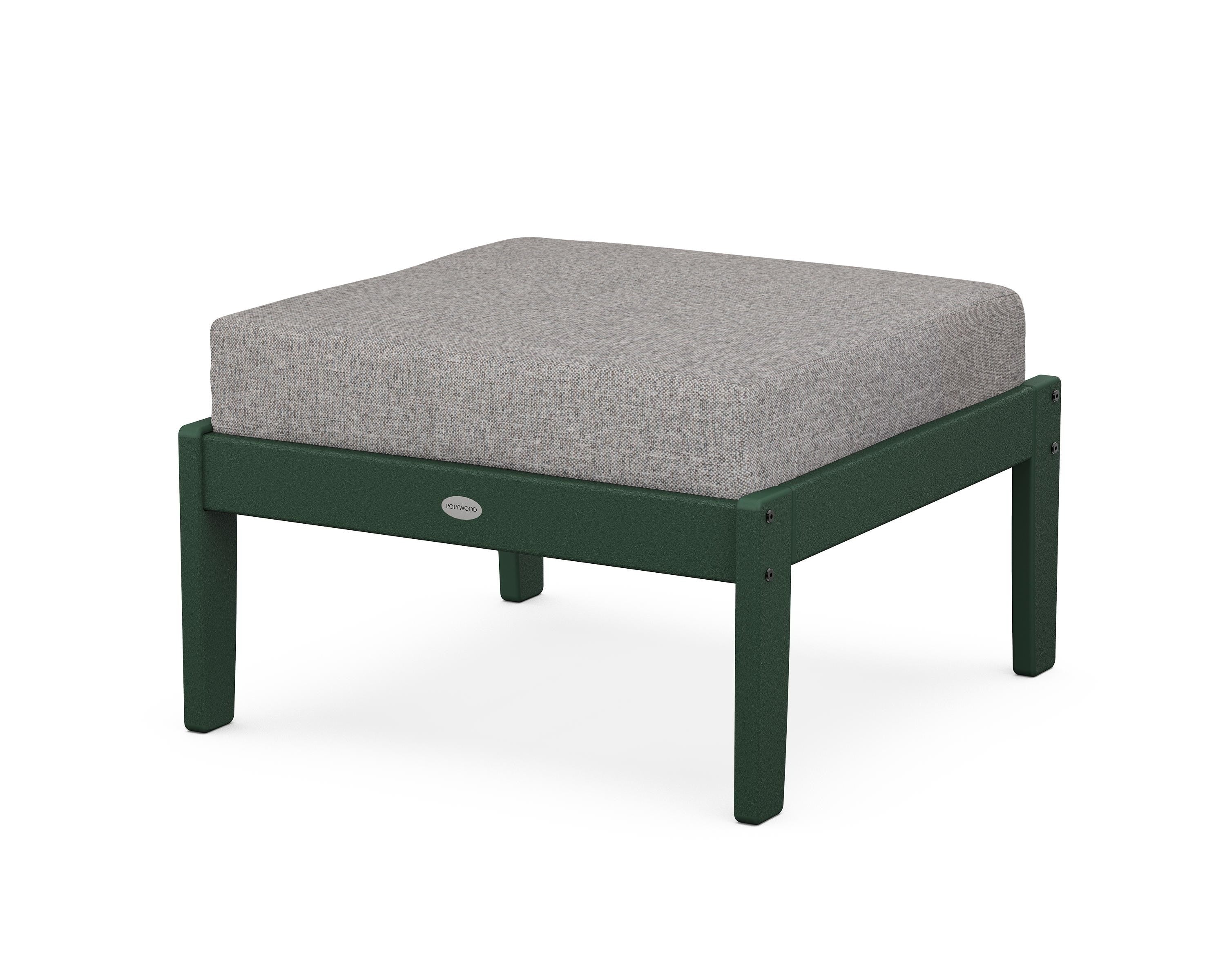 POLYWOOD® Braxton Deep Seating Ottoman in Green / Grey Mist