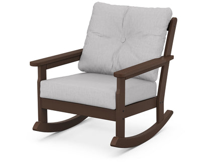 POLYWOOD® Vineyard Deep Seating Rocking Chair in Mahogany / Granite
