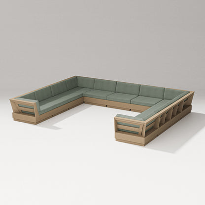 PW Designer Series Elevate Large U-Shaped Sectional in Vintage Sahara / Cast Sage