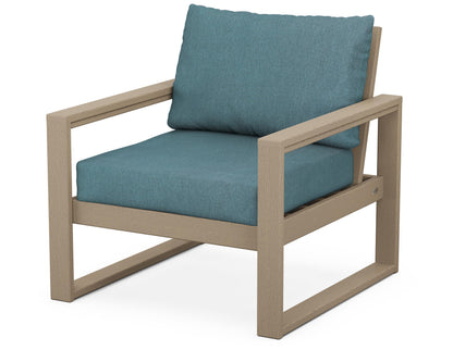 POLYWOOD® EDGE Club Chair in Vintage Sahara / Ocean Teal