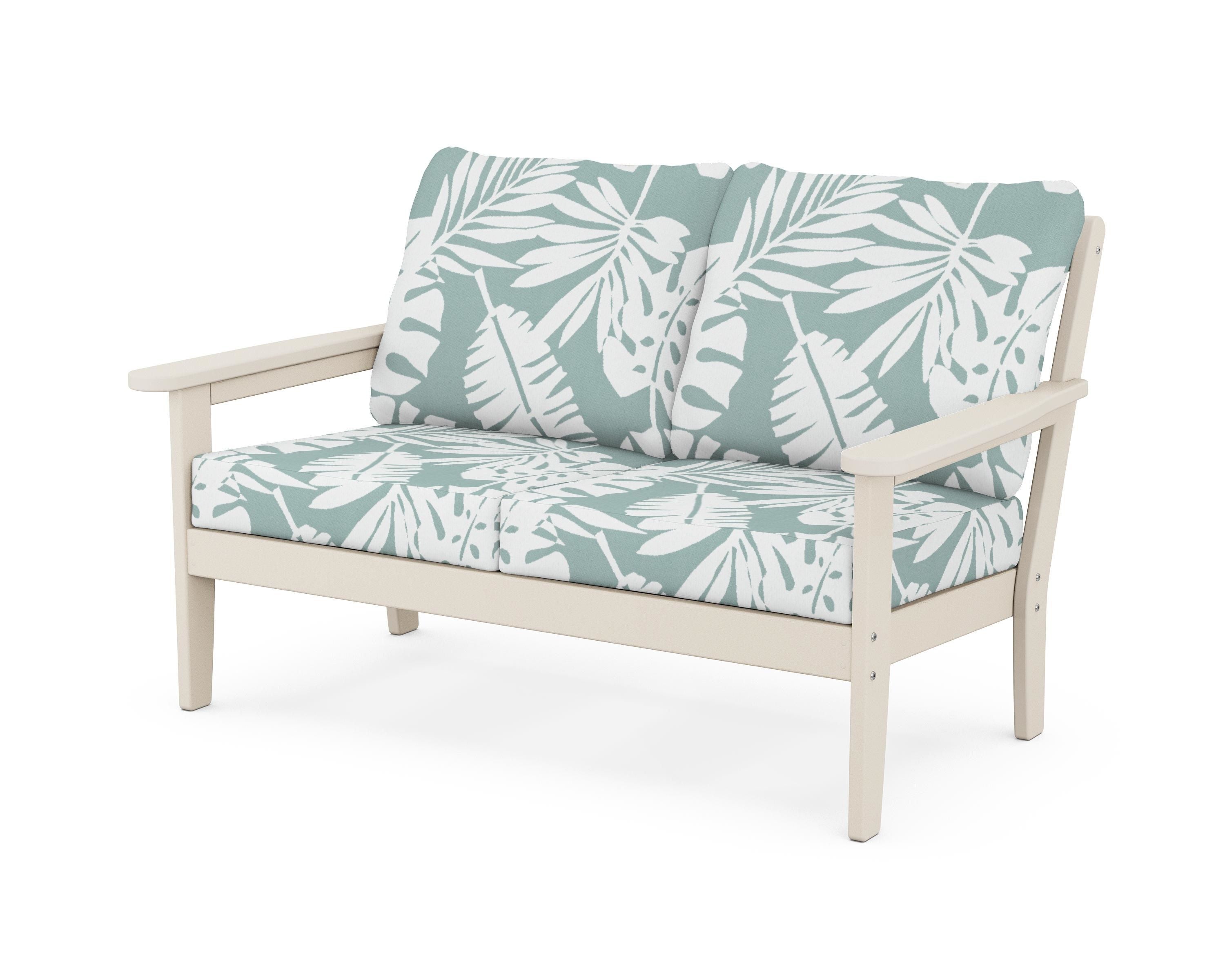 Country Living Cottage Deep Seating Loveseat in Sand / Leaf Glacier Spa