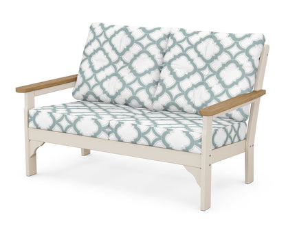 POLYWOOD® Vineyard Deep Seating Loveseat in Sand / Natural / Trellis Glacier Spa