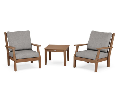Country Living Wovendale 3-Piece Deep Seating Set in Teak / Grey Mist