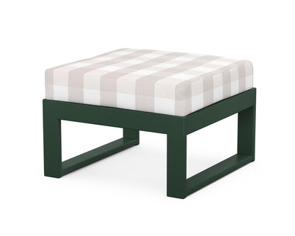 Unbranded Modular Ottoman - Modern in Green / Buffalo Plaid Dune Burlap