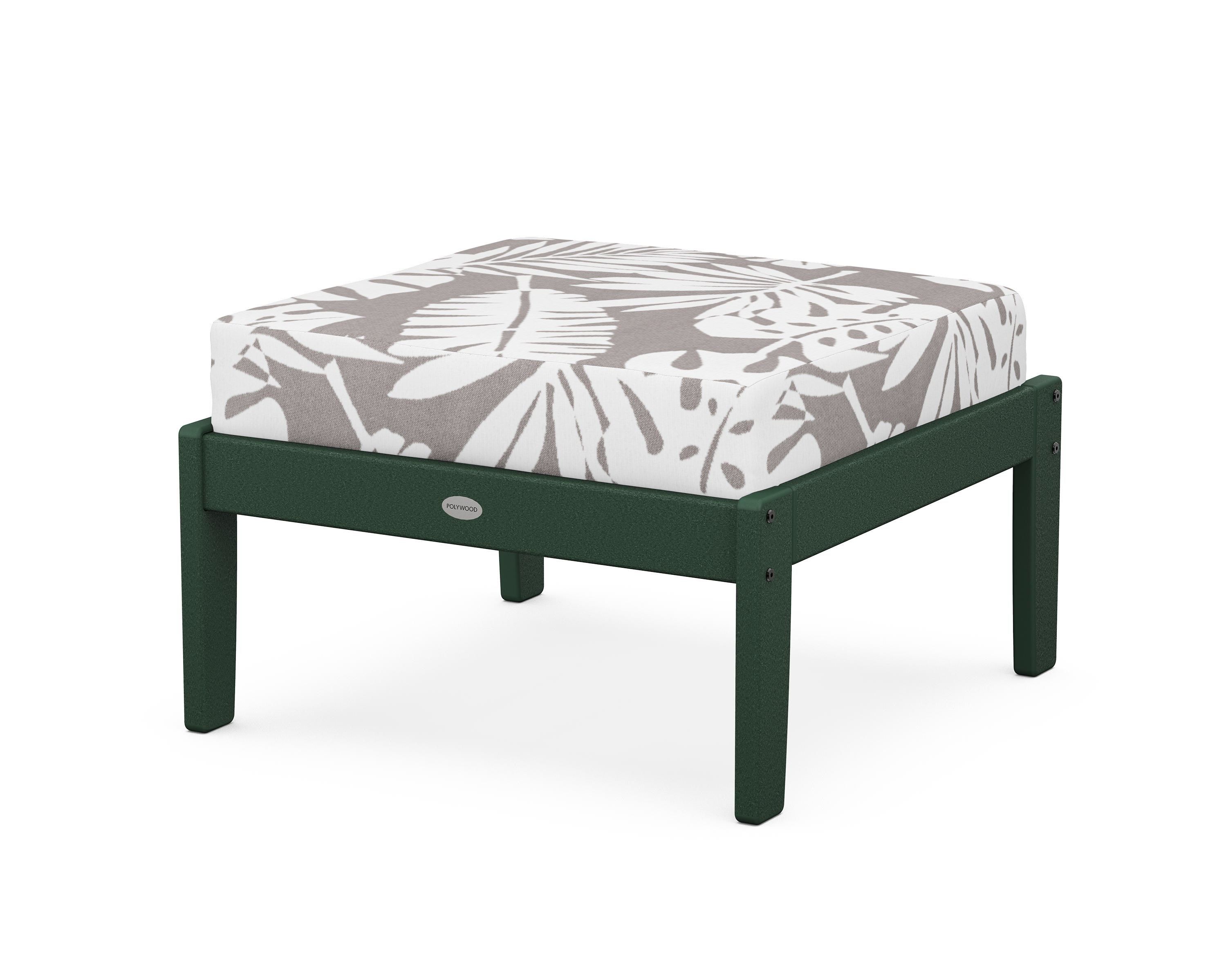 POLYWOOD® Braxton Deep Seating Ottoman in Green / Leaf Grey Mist