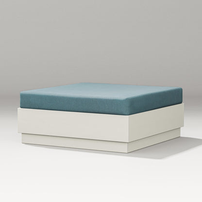 PW Designer Series Elevate Lounge Ottoman in Vintage White / Ocean Teal