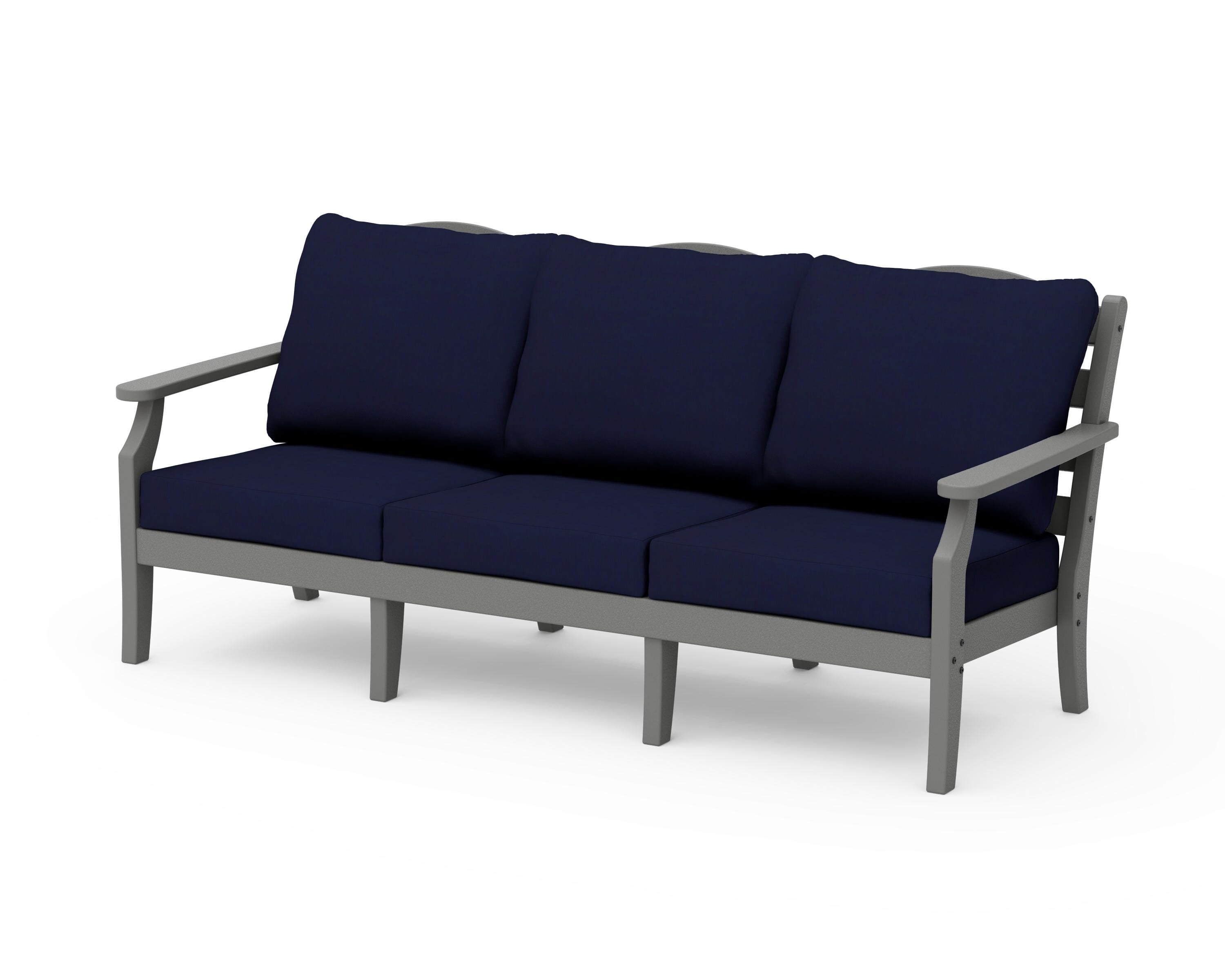 Draper James™ by  POLYWOOD® Savannah Deep Seating Sofa in Slate Grey / Navy