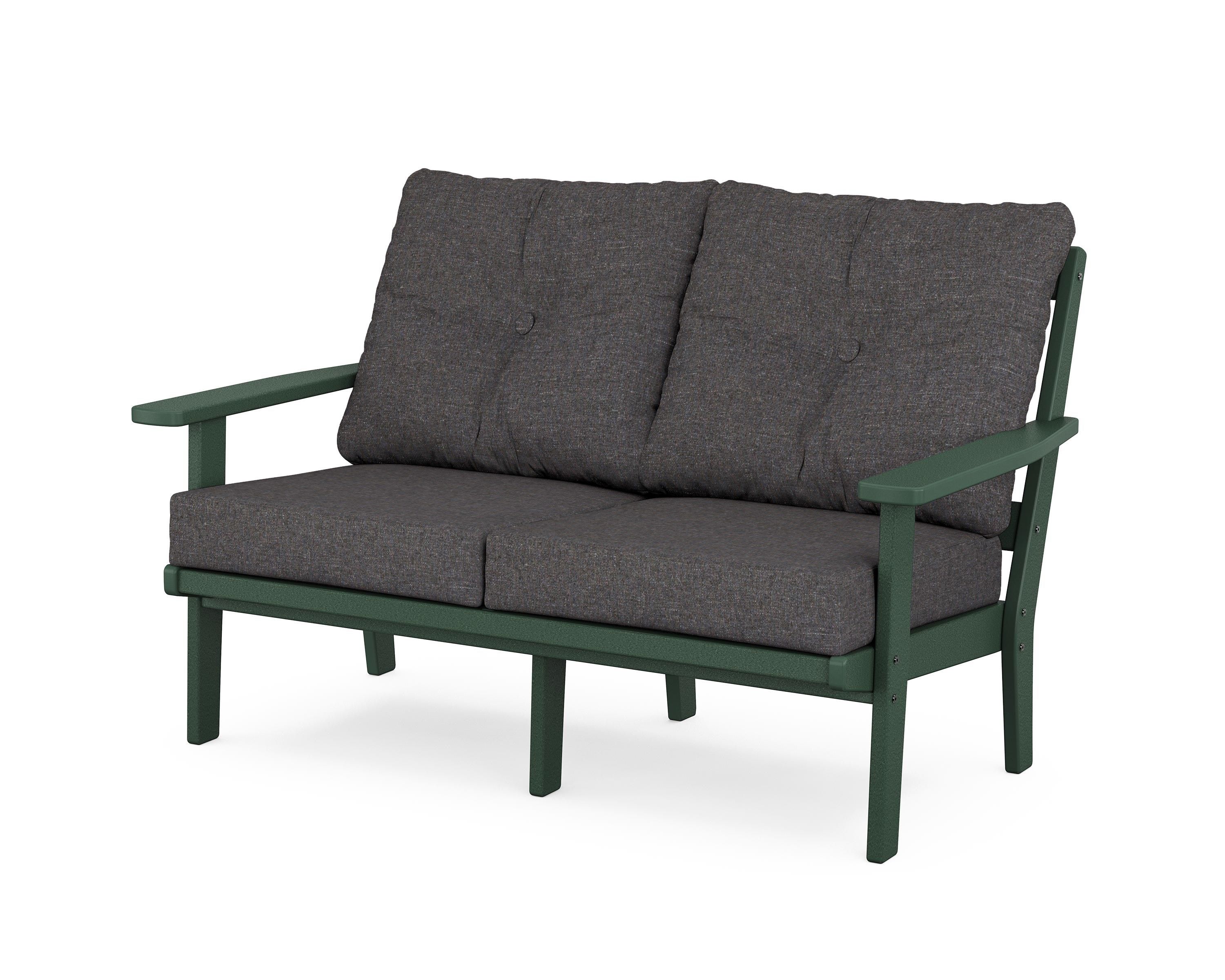 POLYWOOD® Prairie Deep Seating Loveseat in Green / Ash Charcoal