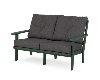 POLYWOOD® Prairie Deep Seating Loveseat in Green / Ash Charcoal