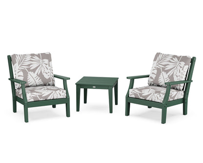 Country Living Wovendale 3-Piece Deep Seating Set in Green / Leaf Grey Mist
