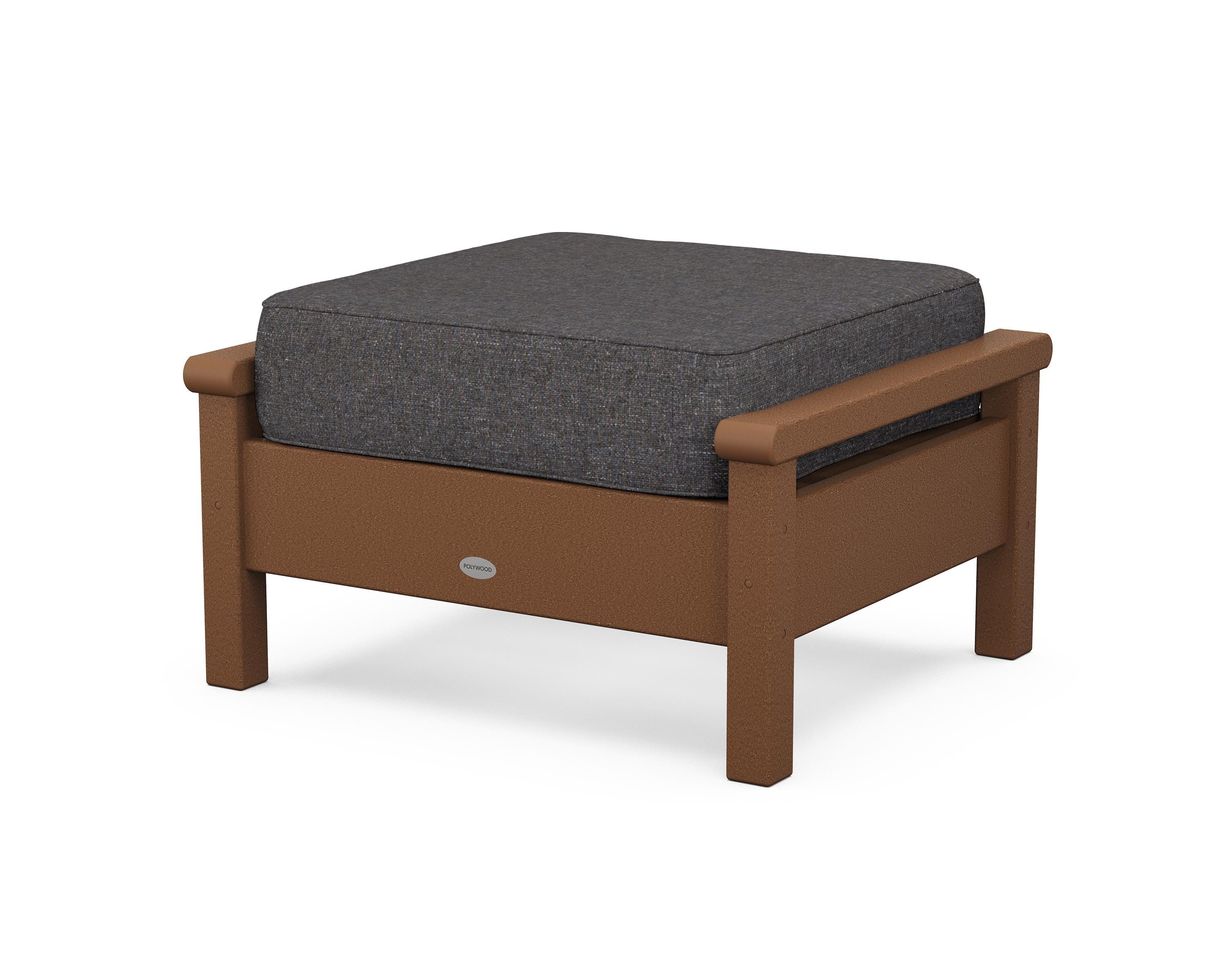 POLYWOOD® Harbour Deep Seating Ottoman in Teak / Ash Charcoal