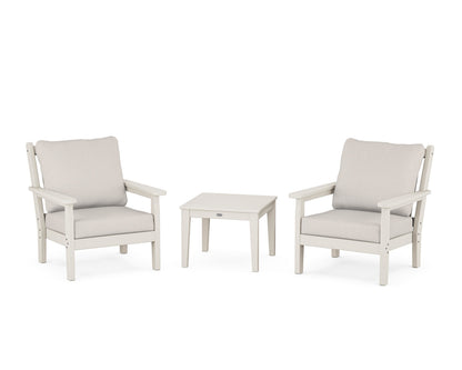 POLYWOOD® Chippendale 3-Piece Deep Seating Set in Sand / Cast Ash