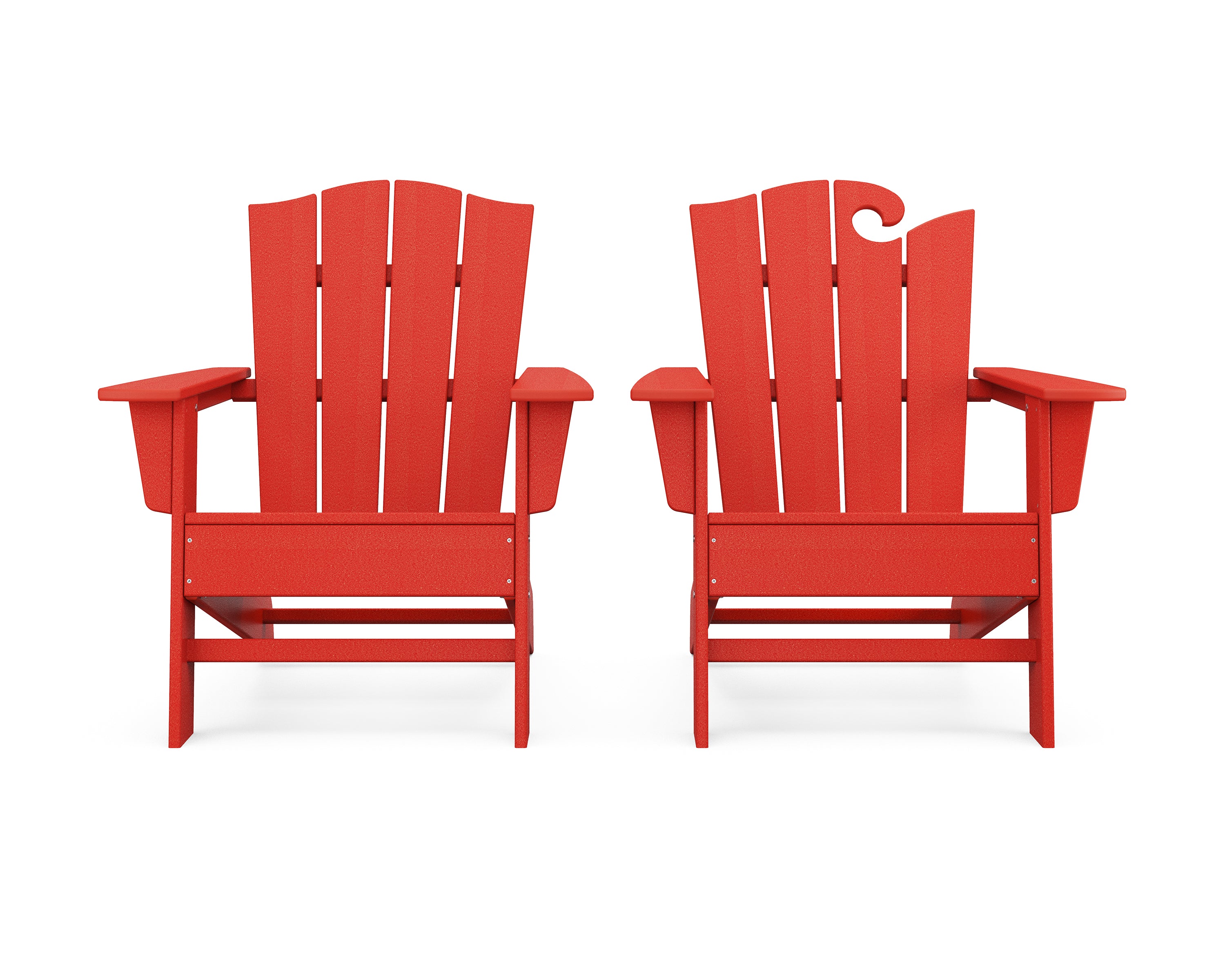 Wave 2-Piece Adirondack Chair Set with The Crest Chair | POLYWOOD