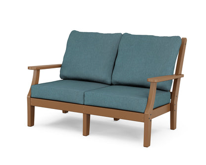 Country Living Wovendale Deep Seating Loveseat in Teak / Ocean Teal