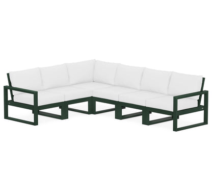 POLYWOOD® EDGE 6-Piece Modular Deep Seating Set in Green / Natural