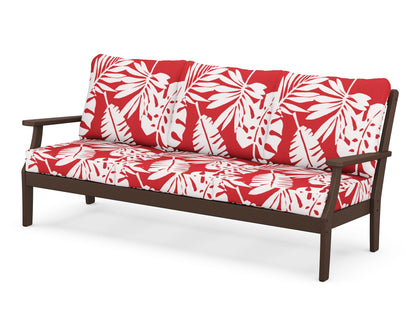 POLYWOOD® Braxton Deep Seating Sofa in Mahogany / Leaf Crimson