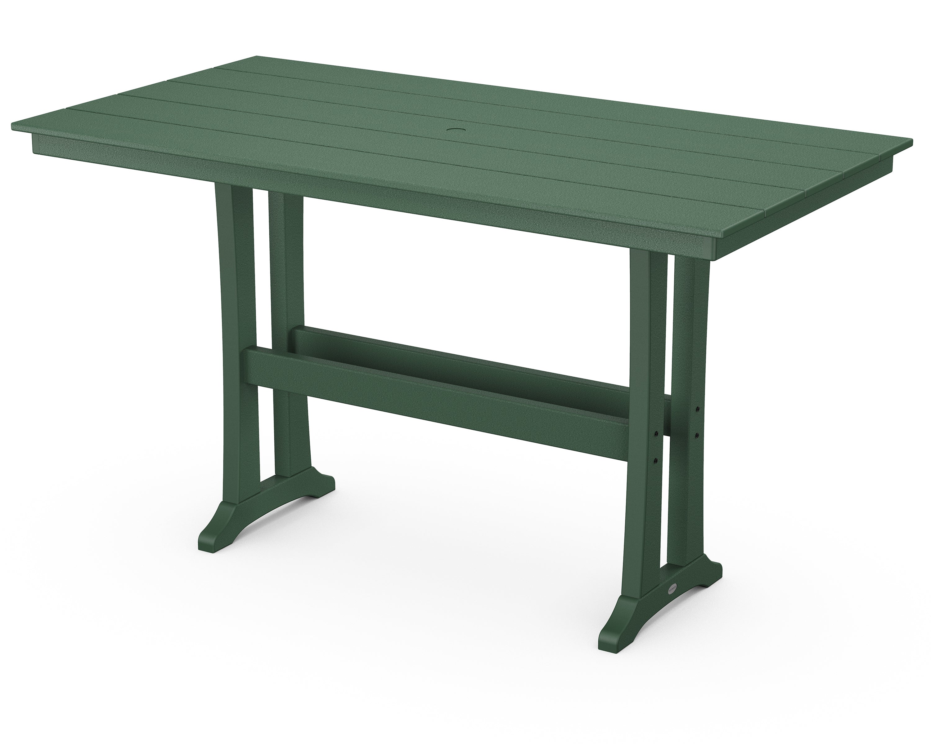 POLYWOOD® Farmhouse Trestle 37" x 72" Bar Table in Green