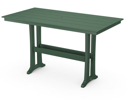 POLYWOOD® Farmhouse Trestle 37" x 72" Bar Table in Green
