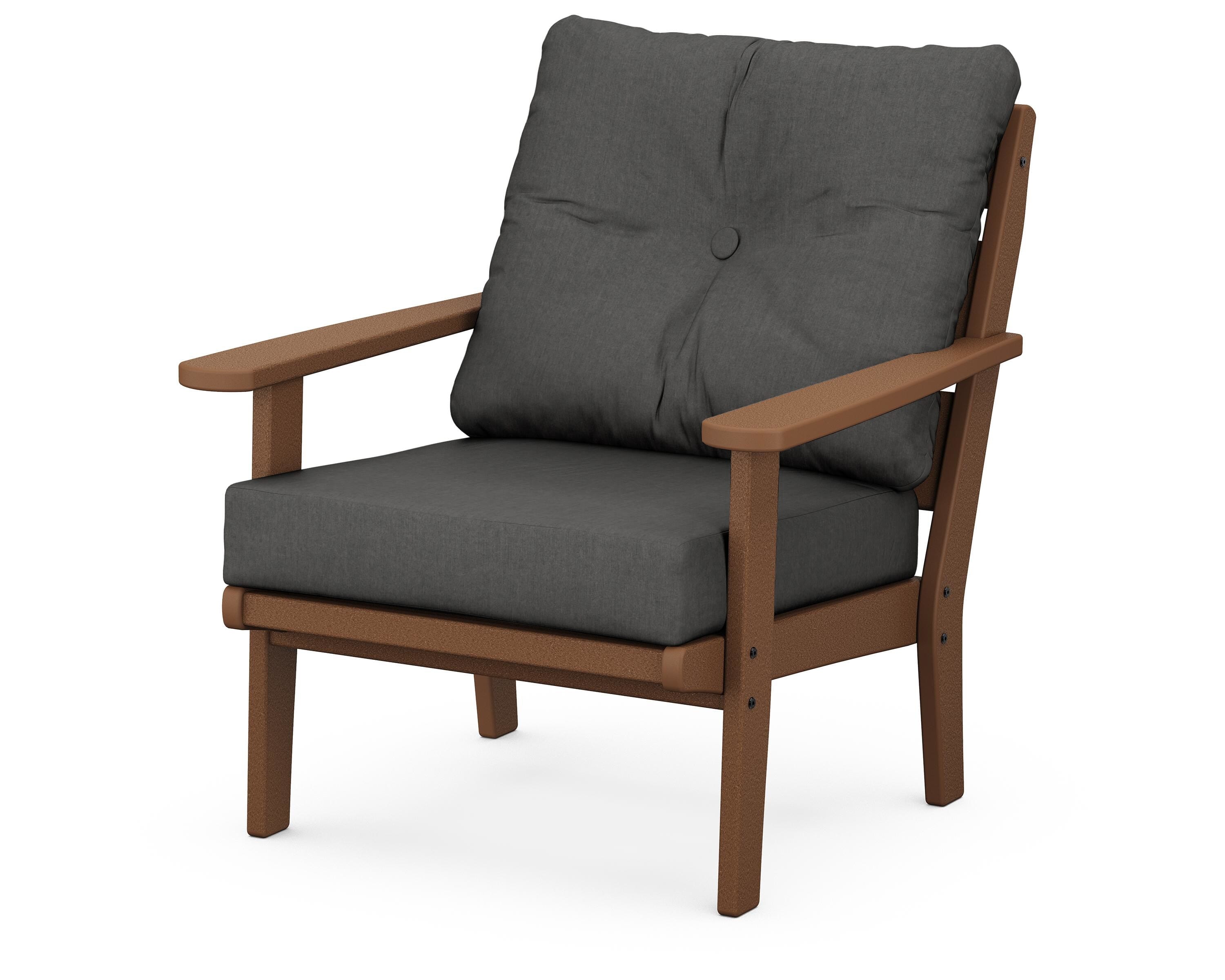 POLYWOOD® Lakeside Deep Seating Chair in Teak / Spectrum Carbon
