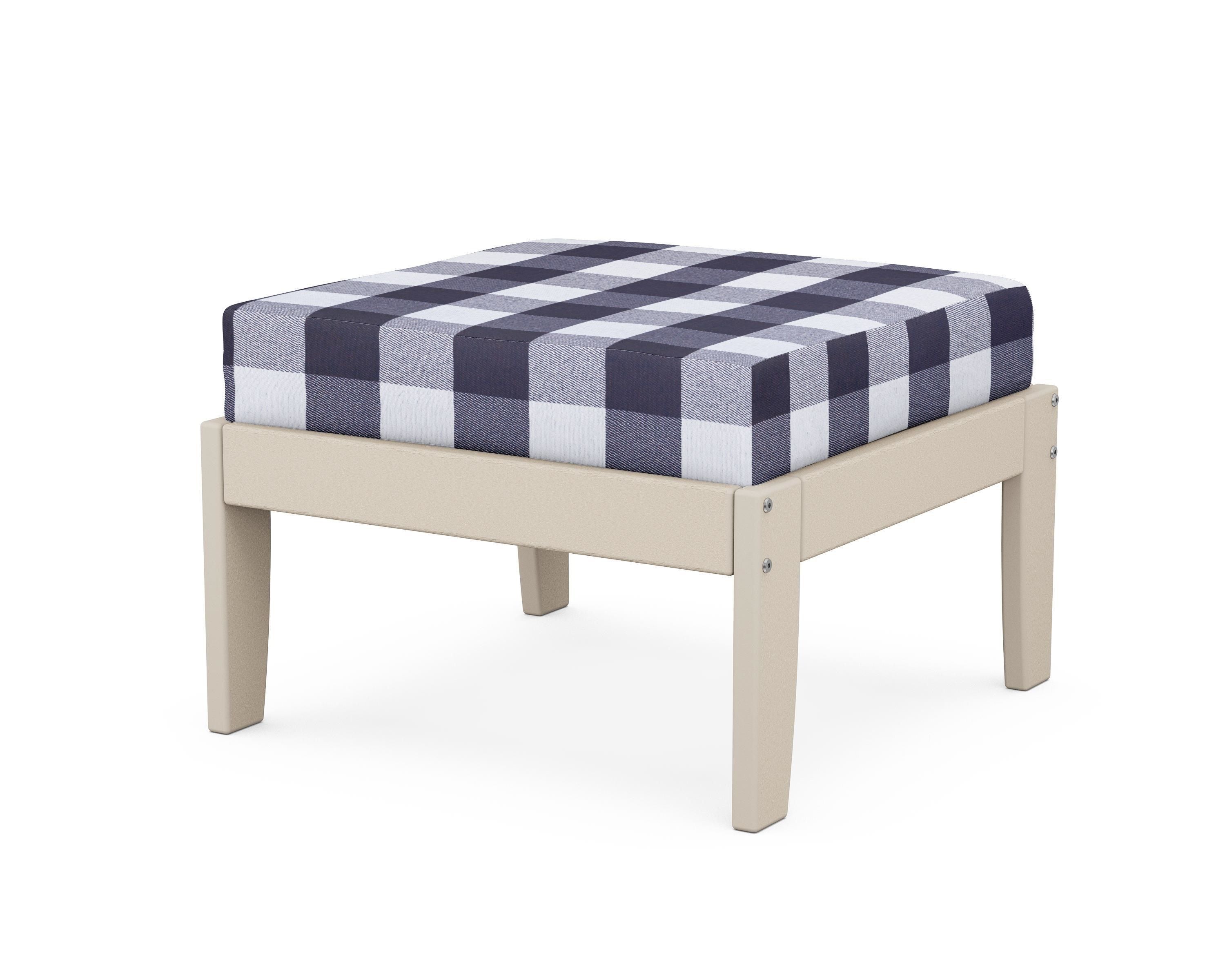 Unbranded Modular Ottoman - Classic in Sand / Buffalo Plaid Navy
