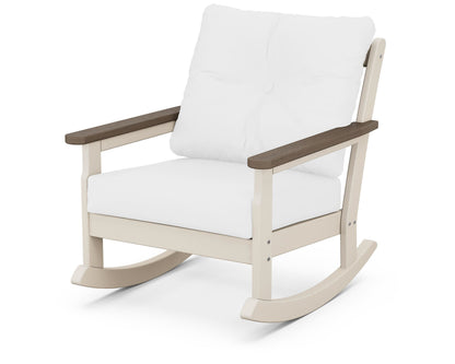 POLYWOOD® Vineyard Deep Seating Rocking Chair in Sand / Kona / Natural