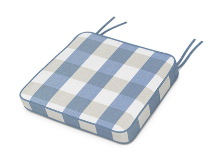 Martha Stewart by POLYWOOD® Chinoiserie Arm Chair Seat Cushion in Buffalo Plaid Sky Blue