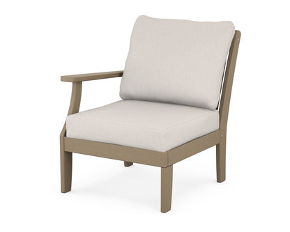 POLYWOOD® Braxton Modular Left Arm Chair in Vintage Sahara / Cast Ash