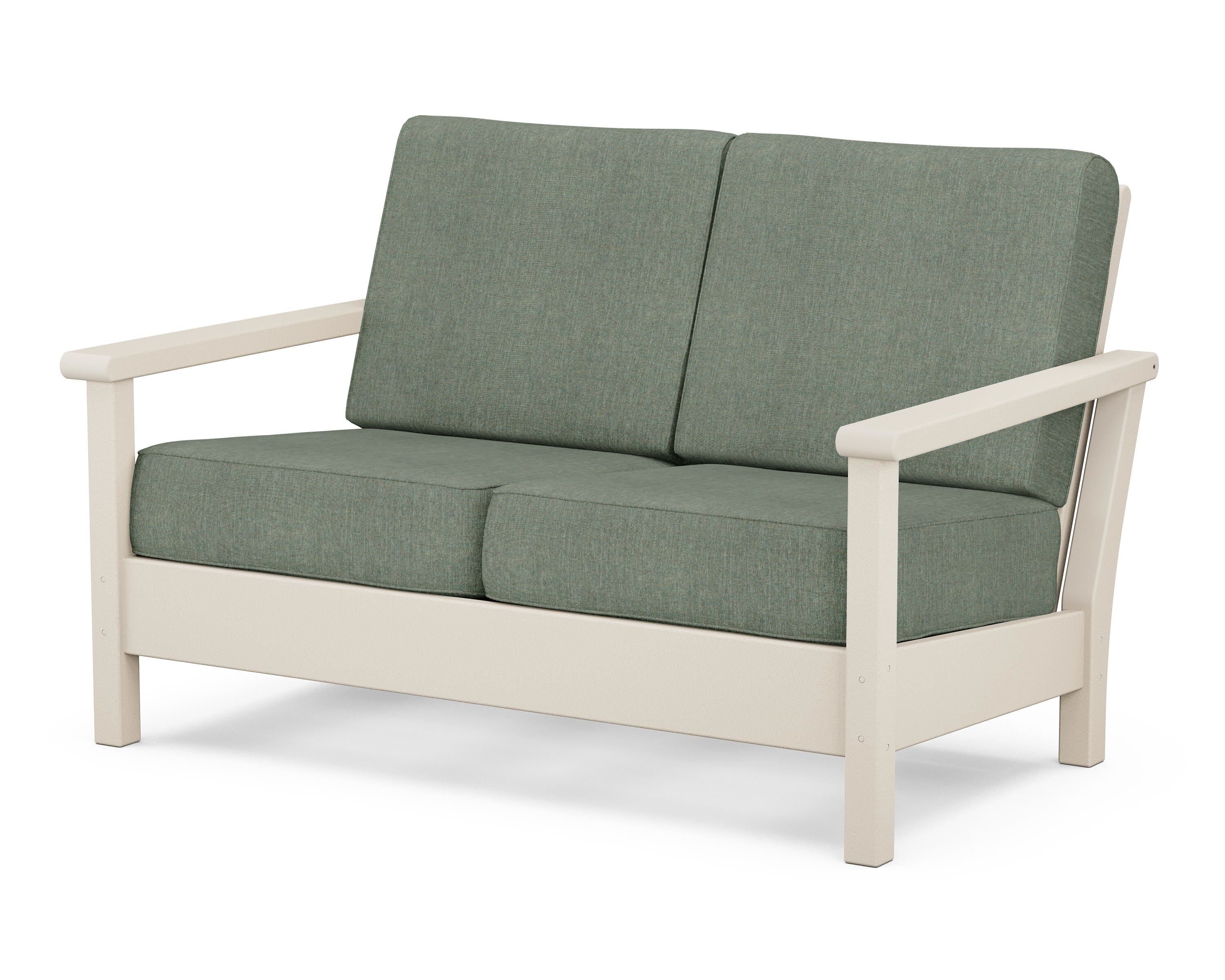 POLYWOOD® Harbour Deep Seating Loveseat in Sand / Cast Sage