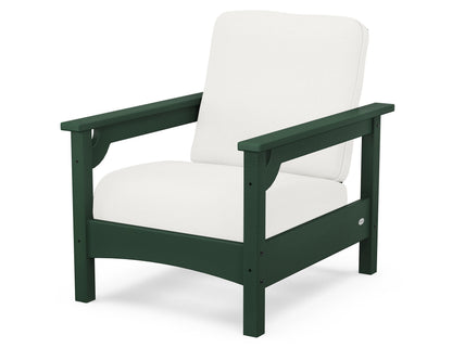 POLYWOOD® Club Chair in Green / Natural Linen