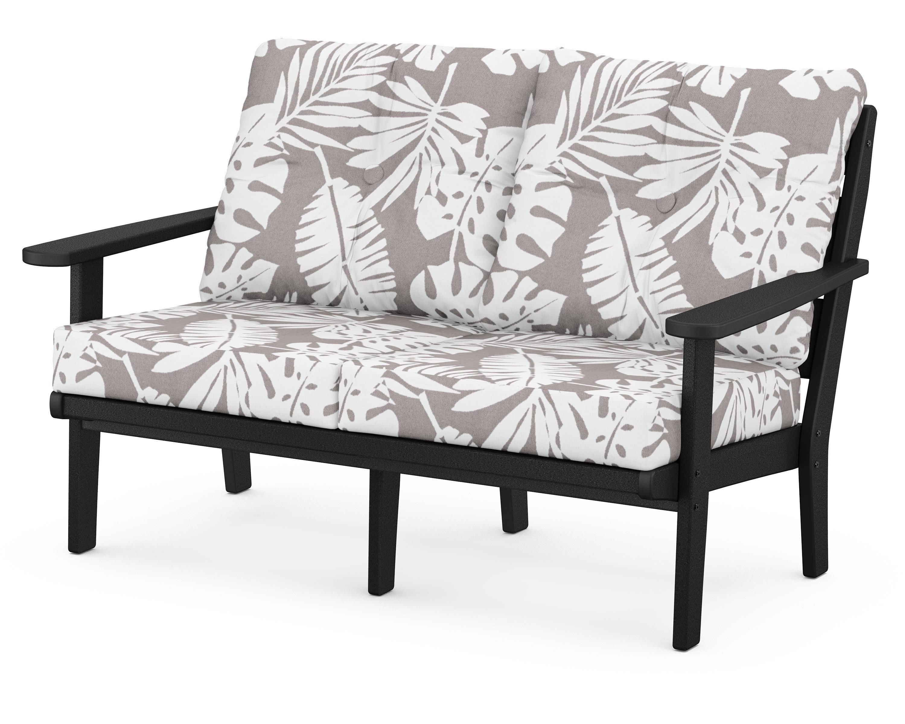 POLYWOOD® Lakeside Deep Seating Loveseat in Black / Leaf Grey Mist