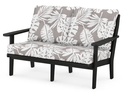 POLYWOOD® Lakeside Deep Seating Loveseat in Black / Leaf Grey Mist
