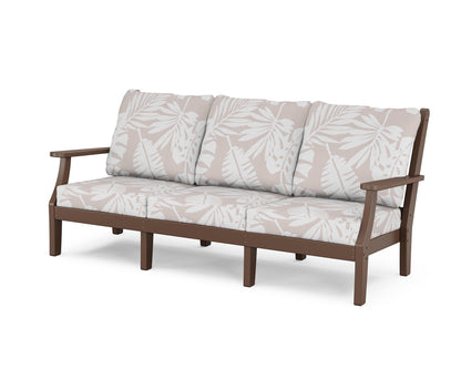 Country Living Wovendale Deep Seating Sofa in Mahogany / Leaf Dune Burlap