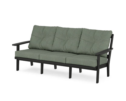 POLYWOOD® Prairie Deep Seating Sofa in Black / Cast Sage