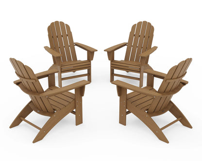 4-Piece Vineyard Curveback Adirondack Chair Conversation Set