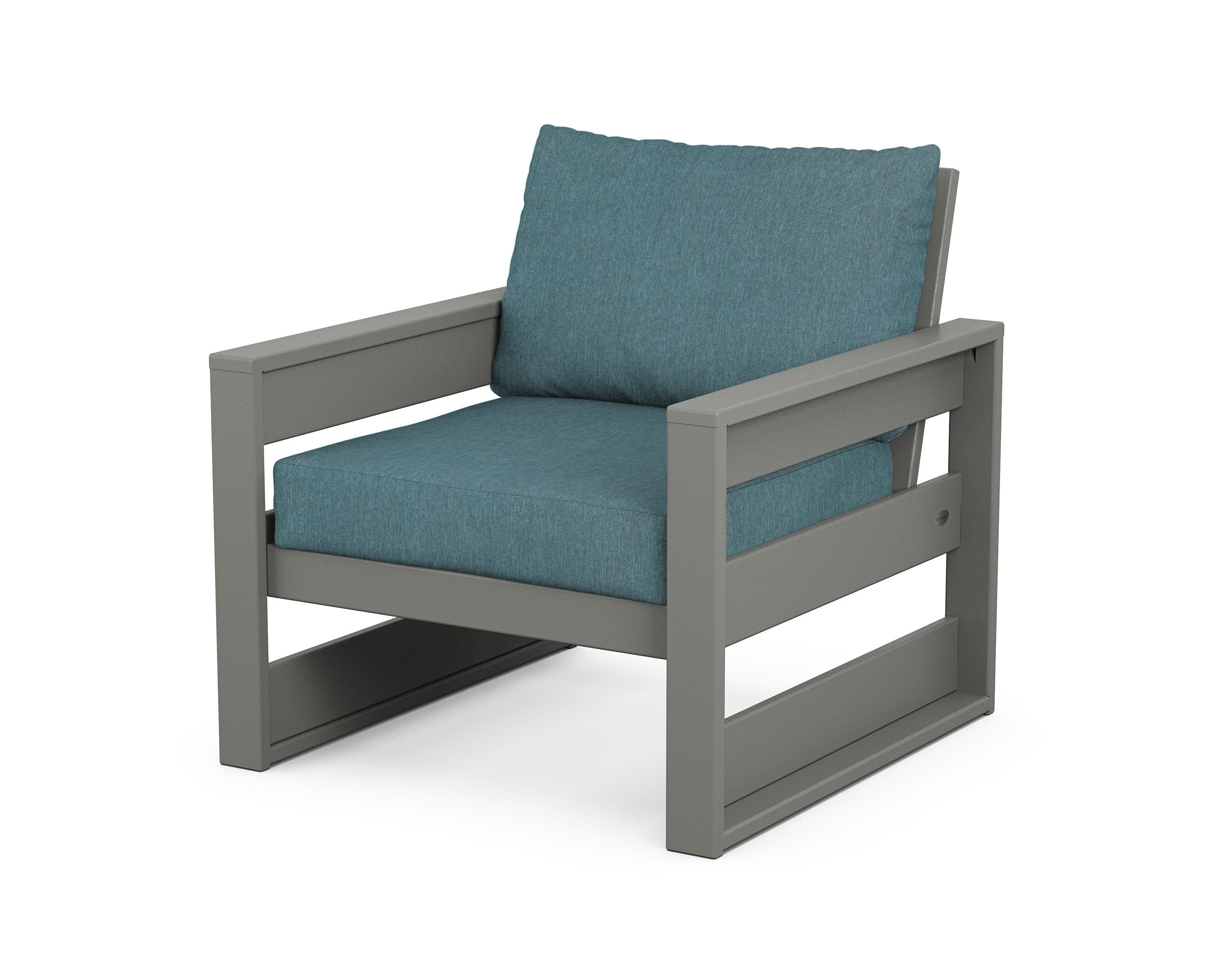 POLYWOOD® Westport Club Chair in Slate Grey / Ocean Teal