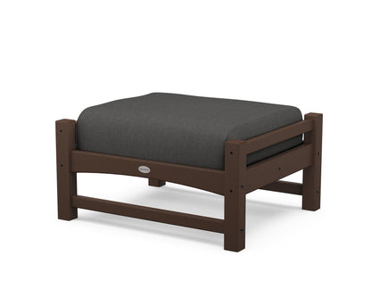 POLYWOOD® Club Ottoman in Mahogany / Spectrum Carbon