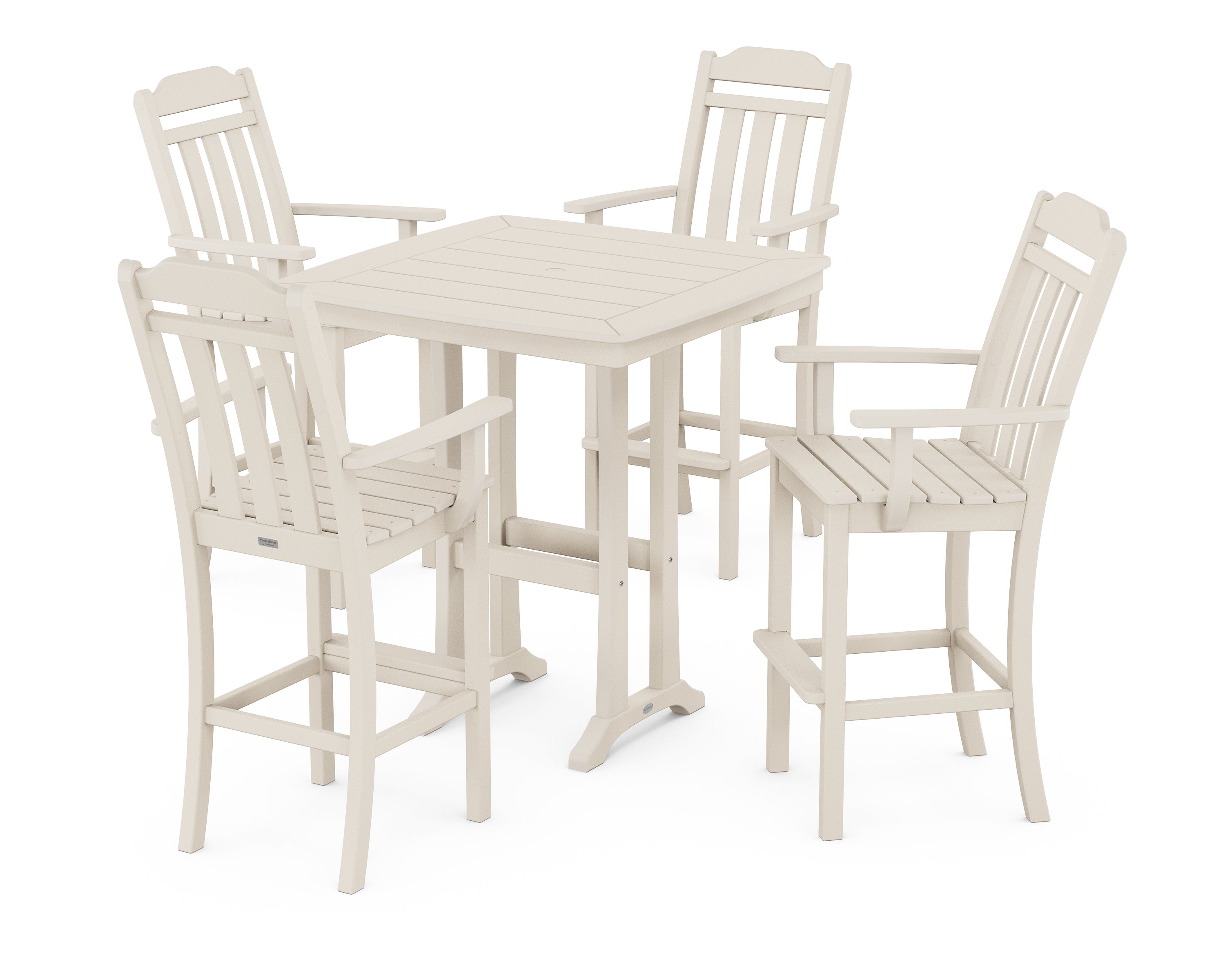 Country Living Cottage 5-Piece Bar Set with Trestle Legs in Sand