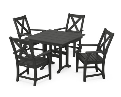 POLYWOOD® Braxton 5-Piece Farmhouse Dining Set in Black
