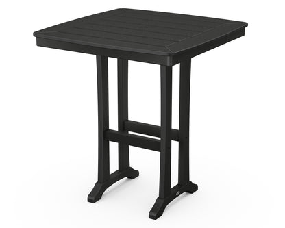 POLYWOOD® Nautical Trestle 37" Bar Table in Black