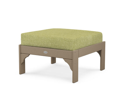 POLYWOOD¬Æ Vineyard Deep Seating Ottoman in Vintage Sahara / Chartreuse Boucle