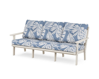 POLYWOOD® Mission Deep Seating Sofa in Sand / Leaf Sky Blue