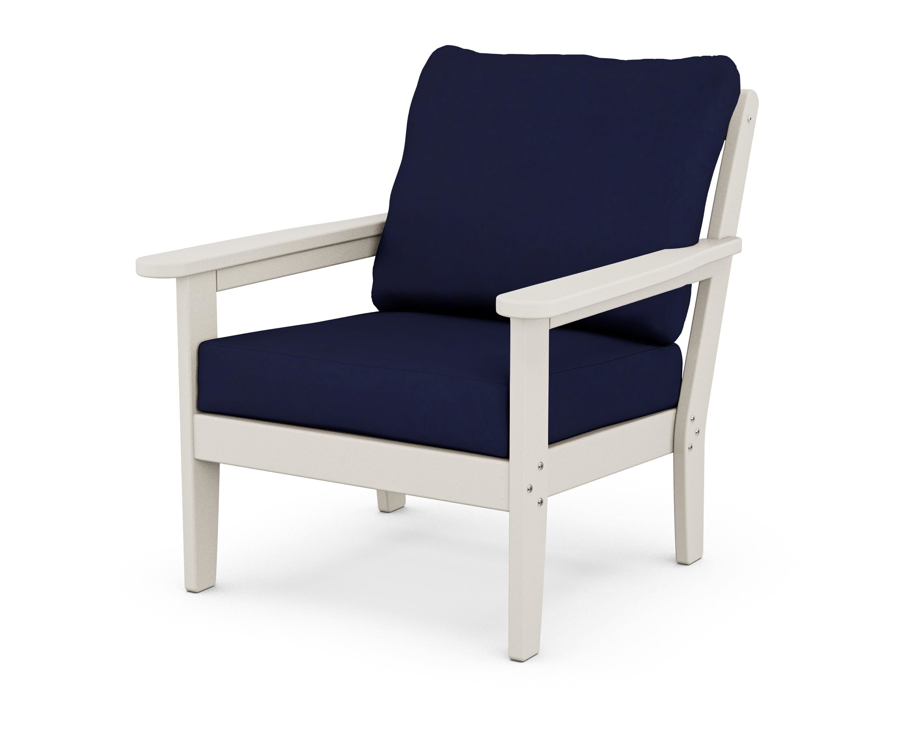 Country Living Cottage Deep Seating Chair in Sand / Navy