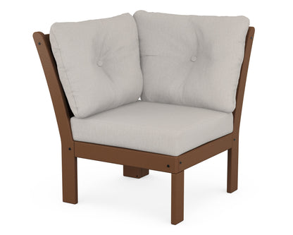 POLYWOOD® Vineyard Modular Corner Chair in Teak / Cast Ash
