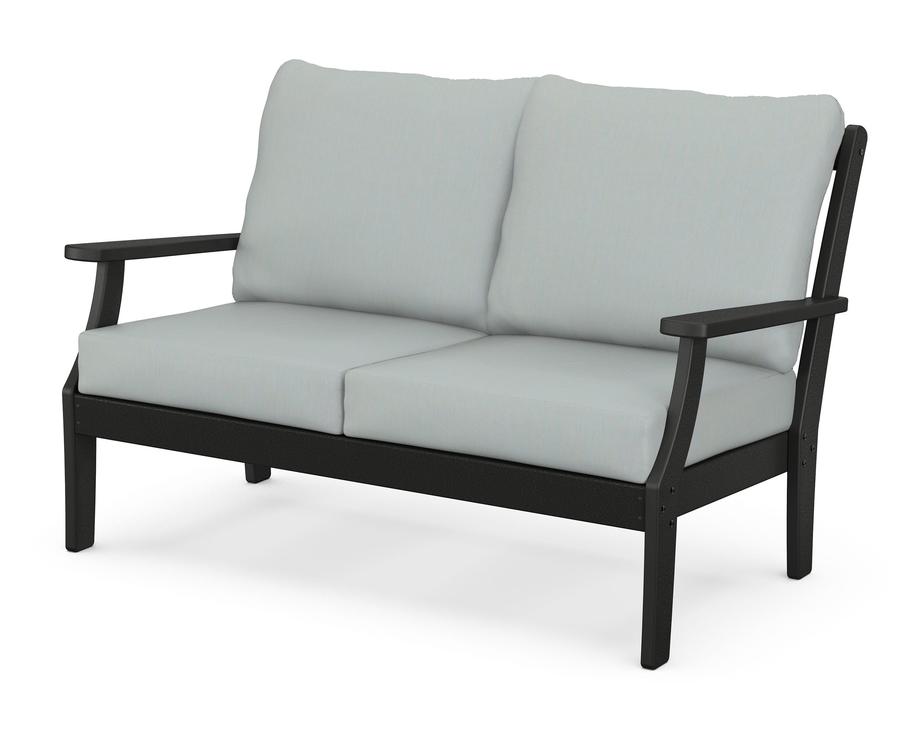 POLYWOOD® Braxton Deep Seating Loveseat in Black / Spa