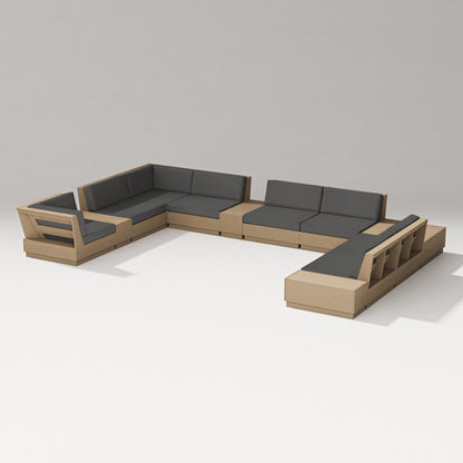 PW Designer Series Elevate 12-Piece Conversation Sectional Set in Vintage Sahara / Spectrum Carbon