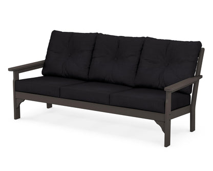 POLYWOOD® Vineyard Deep Seating Sofa in Vintage Coffee / Midnight Linen