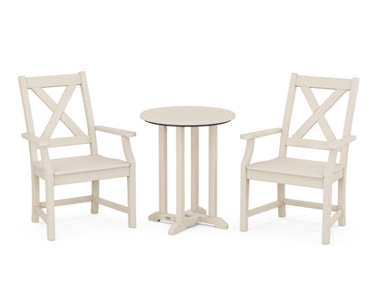 POLYWOOD® Braxton 3-Piece Round Bistro Dining Set in Sand